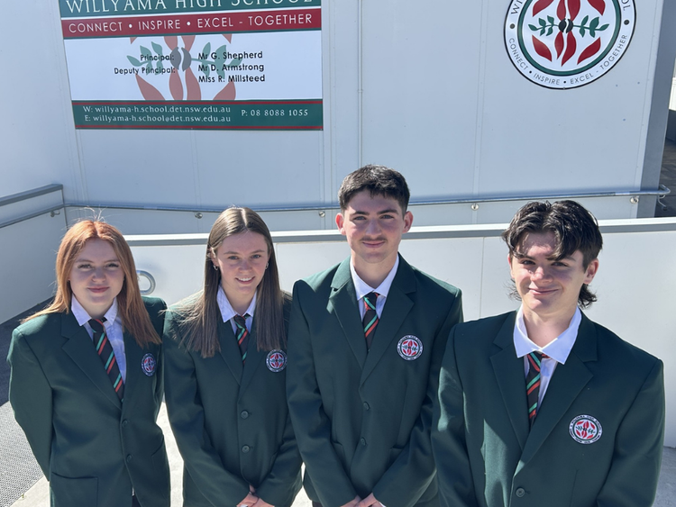 School captains and vice captains (from left) Molly Molloy, Chloe Daddow, Oscar Shoobridge and Cohen Clavel.